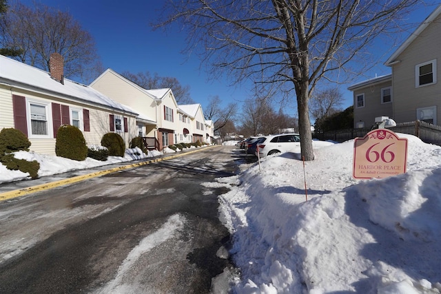 view of street featuring a residential view