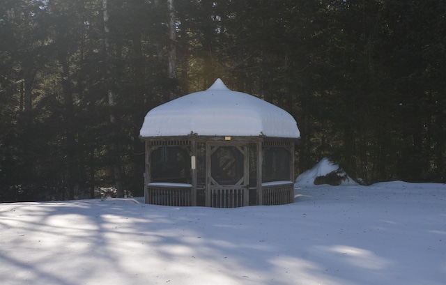 view of snow covered structure