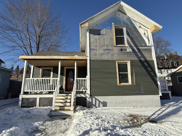 view of front of property with covered porch