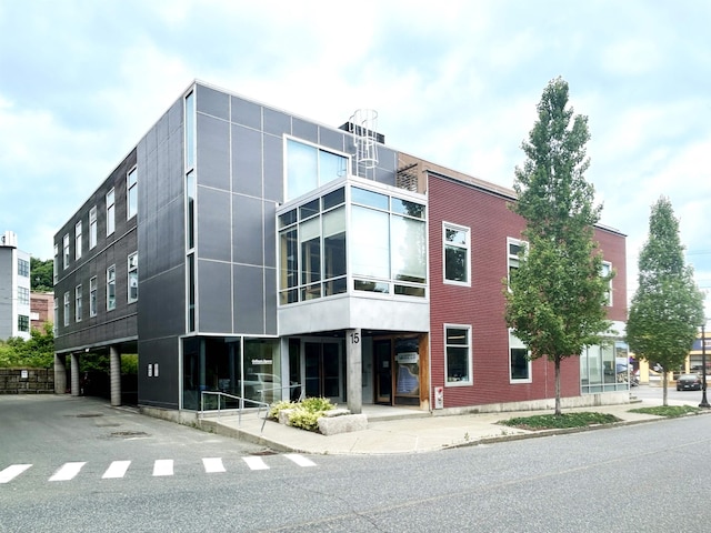 view of building exterior with a garage