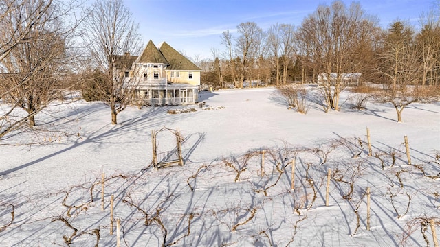 view of snowy yard