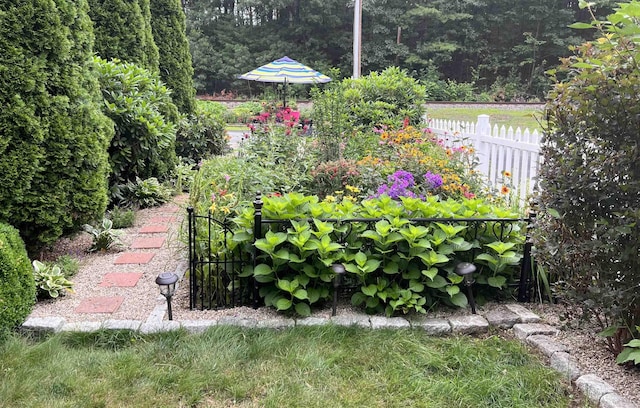 view of yard featuring fence