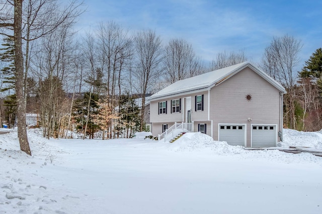 bi-level home with a garage