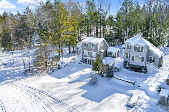 view of snowy aerial view