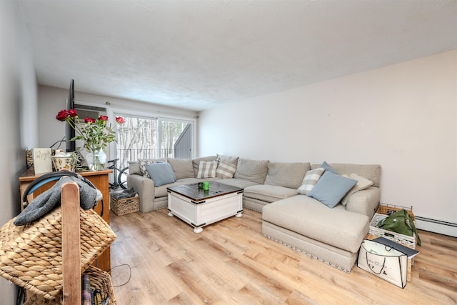 living room with light wood-type flooring