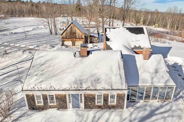 view of snowy aerial view