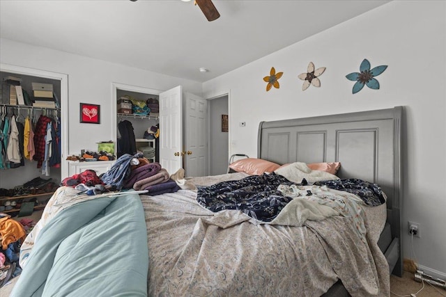 bedroom with ceiling fan