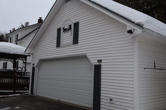 view of garage