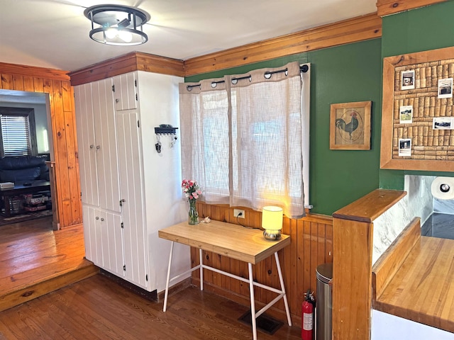 office featuring dark wood-type flooring