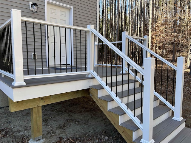 wooden terrace with stairs