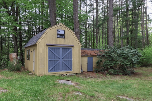 view of shed