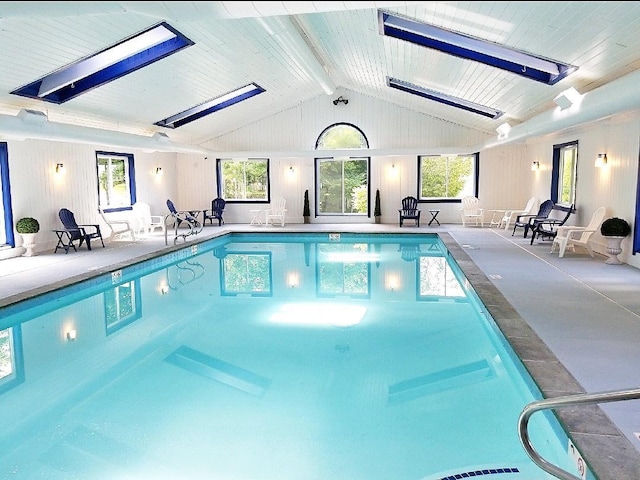 pool with a skylight