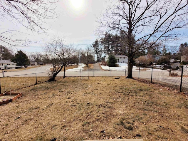 view of yard with fence