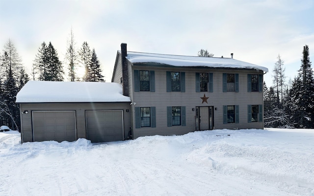 colonial house with a garage