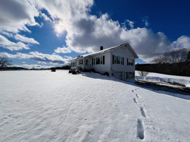 view of snow covered exterior