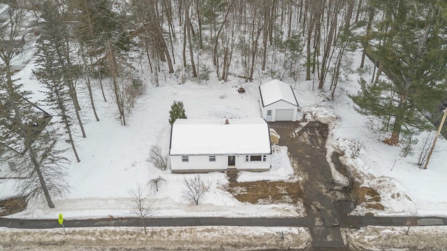 view of snowy aerial view