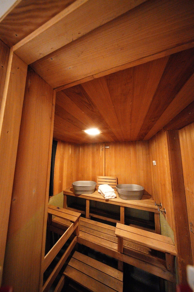 view of sauna