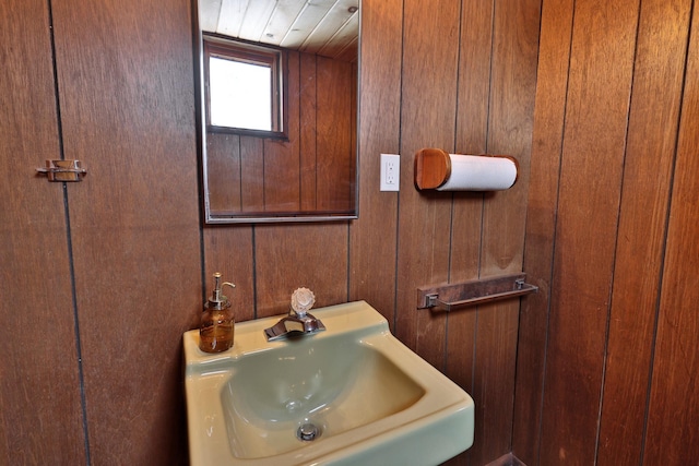 165 Upper Round Top Ext, Plymouth, VT 05056 - bathroom with wooden walls and a sink