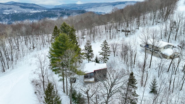 165 Upper Round Top Ext, Plymouth, VT 05056 - snowy aerial view with a mountain view