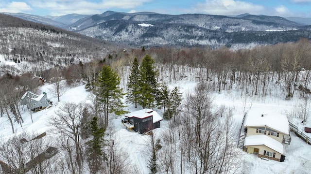 165 Upper Round Top Ext, Plymouth, VT 05056 - snowy aerial view with a mountain view