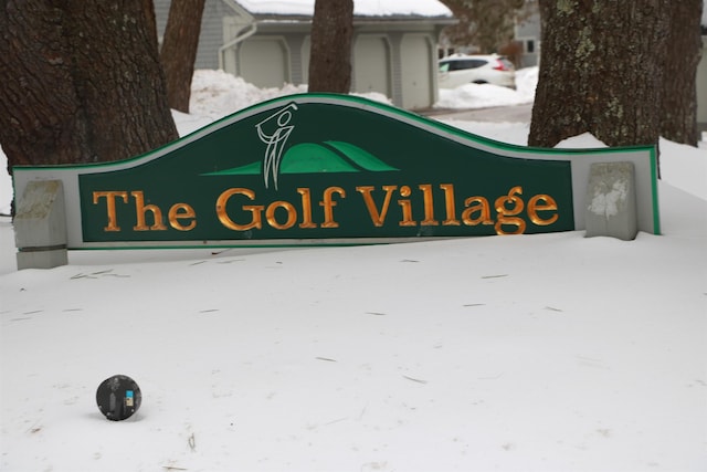 view of community sign