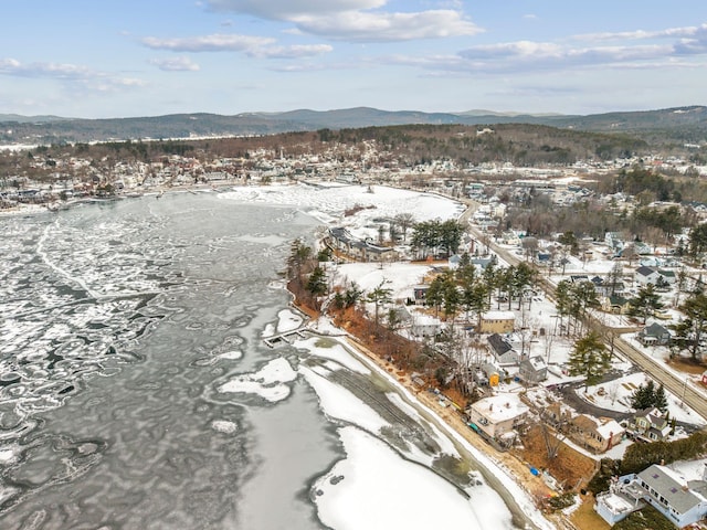 aerial view with a mountain view