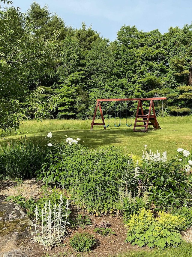 view of yard featuring a playground