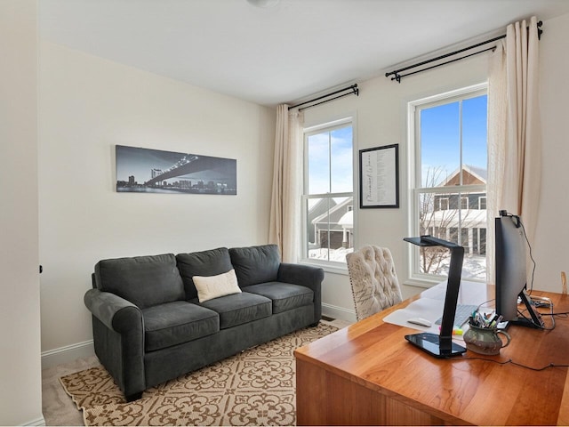 home office featuring baseboards