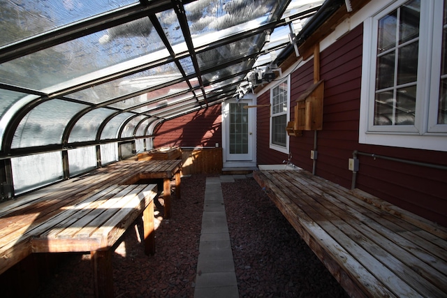 view of unfurnished sunroom