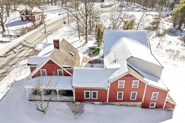 view of snowy aerial view