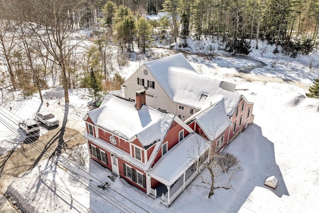 view of snowy aerial view