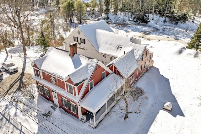 view of snowy aerial view