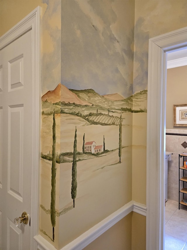 interior space with wainscoting