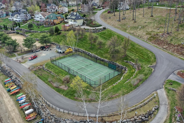 bird's eye view with a residential view