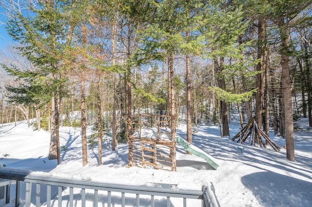 view of snowy yard