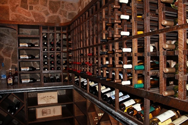 view of wine cellar