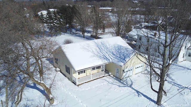 view of snowy aerial view