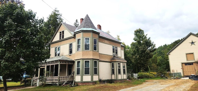 exterior space with a chimney