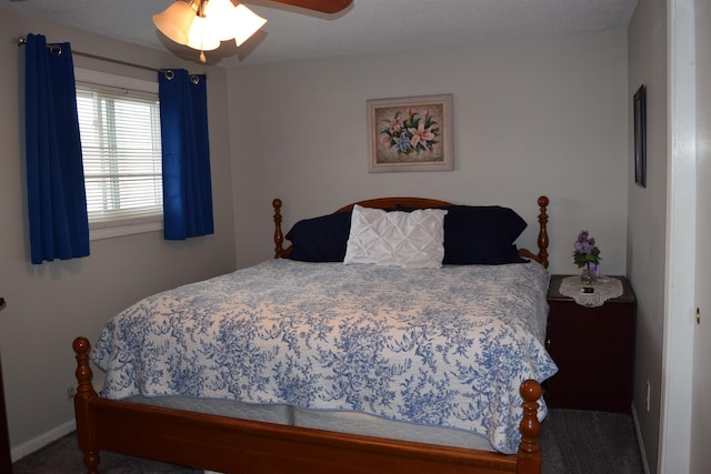 bedroom featuring a ceiling fan