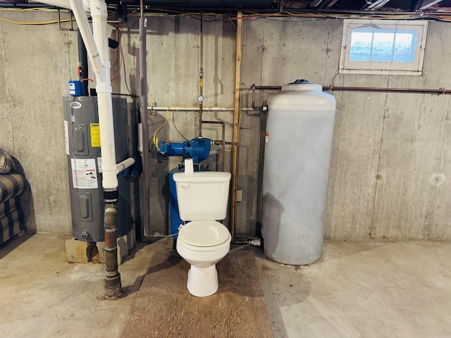 basement featuring electric water heater