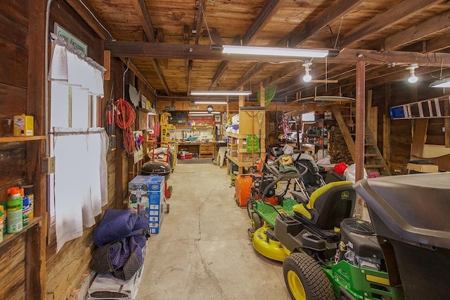 storage room with a garage