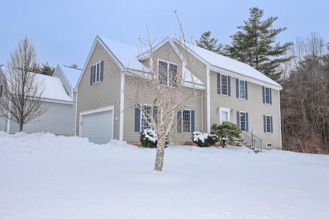 colonial house with a garage