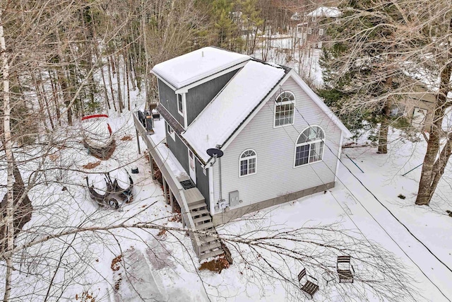 view of snowy aerial view