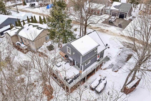 view of snowy aerial view