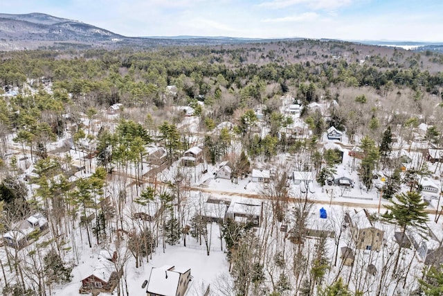 bird's eye view with a mountain view