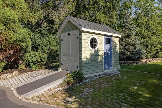 view of shed