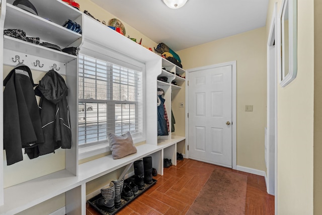 mudroom with baseboards