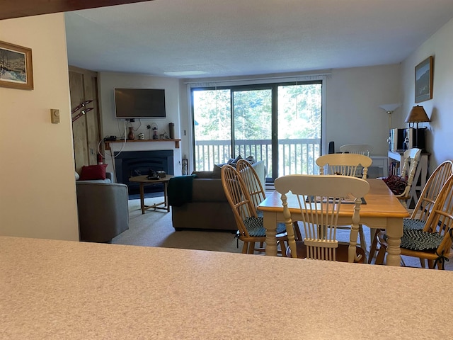 view of carpeted dining area