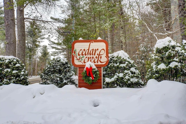 view of community sign