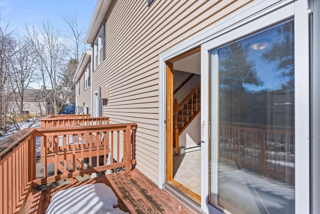 wooden terrace with baseboard heating